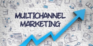Multichannel marketing upwards arrow