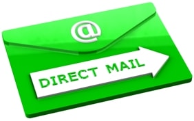 Direct Mail Logo Written on Green Envelope